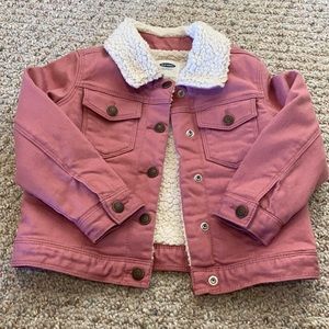 Like new Old Navy Sherpa Lined Pink Jean Jacket
